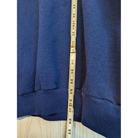 Vintage Jerzees 90s Sweatshirt Mens Navy Blue Sz M Made in USA Blank Pullover - Picture 7 of 7